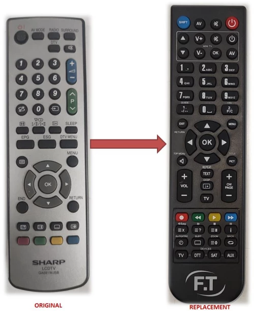 SHARP 32" REPLACEMENT REMOTE CONTROL