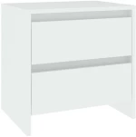 vidaXL Κομοδίνο Λευκό 45 x 34,5 x 44,5 εκ. από Μοριοσανίδα N/A Λευκό