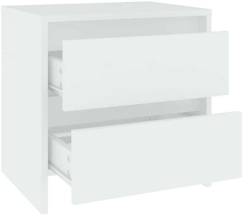vidaXL Κομοδίνο Λευκό 45 x 34,5 x 44,5 εκ. από Μοριοσανίδα N/A Λευκό