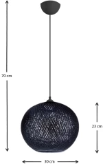 Φωτιστικό οροφής Gibson Megapap χρώμα μαύρο 30x23x70εκ.
