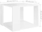 vidaXL Τραπεζάκι Σαλονιού Λευκό 40x40x30 εκ. από Επεξεργασμένο Ξύλο N/A Λευκό