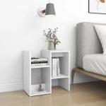 vidaXL Κομοδίνο Λευκό 50 x 30 x 51,5 εκ. από Μοριοσανίδα N/A Λευκό