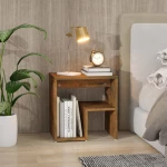 vidaXL Κομοδίνο Καπνιστή Δρυς 40x30x40 εκ. από Επεξεργασμένο Ξύλο N/A Καφέ
