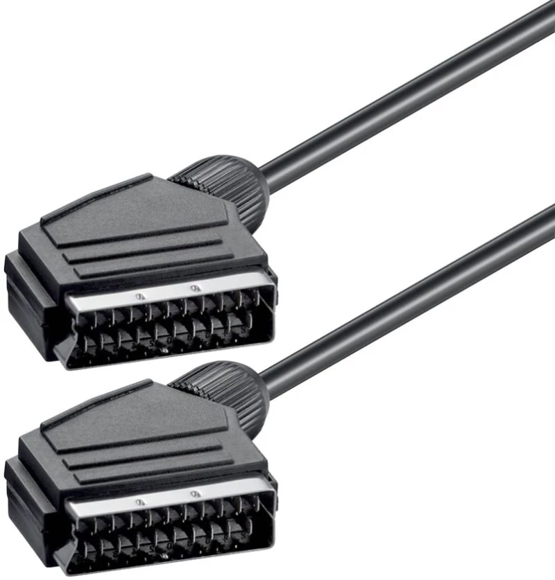 POWERTECH Καλώδιο Scart 21pin σε Scart 21pin CAB-S001, 1.4m, μαύρο