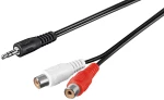 GOOBAY αντάπτορας 3.5mm αρσενικό σε 2x θηλυκό RCA 50116, 1.5m, μαύρο