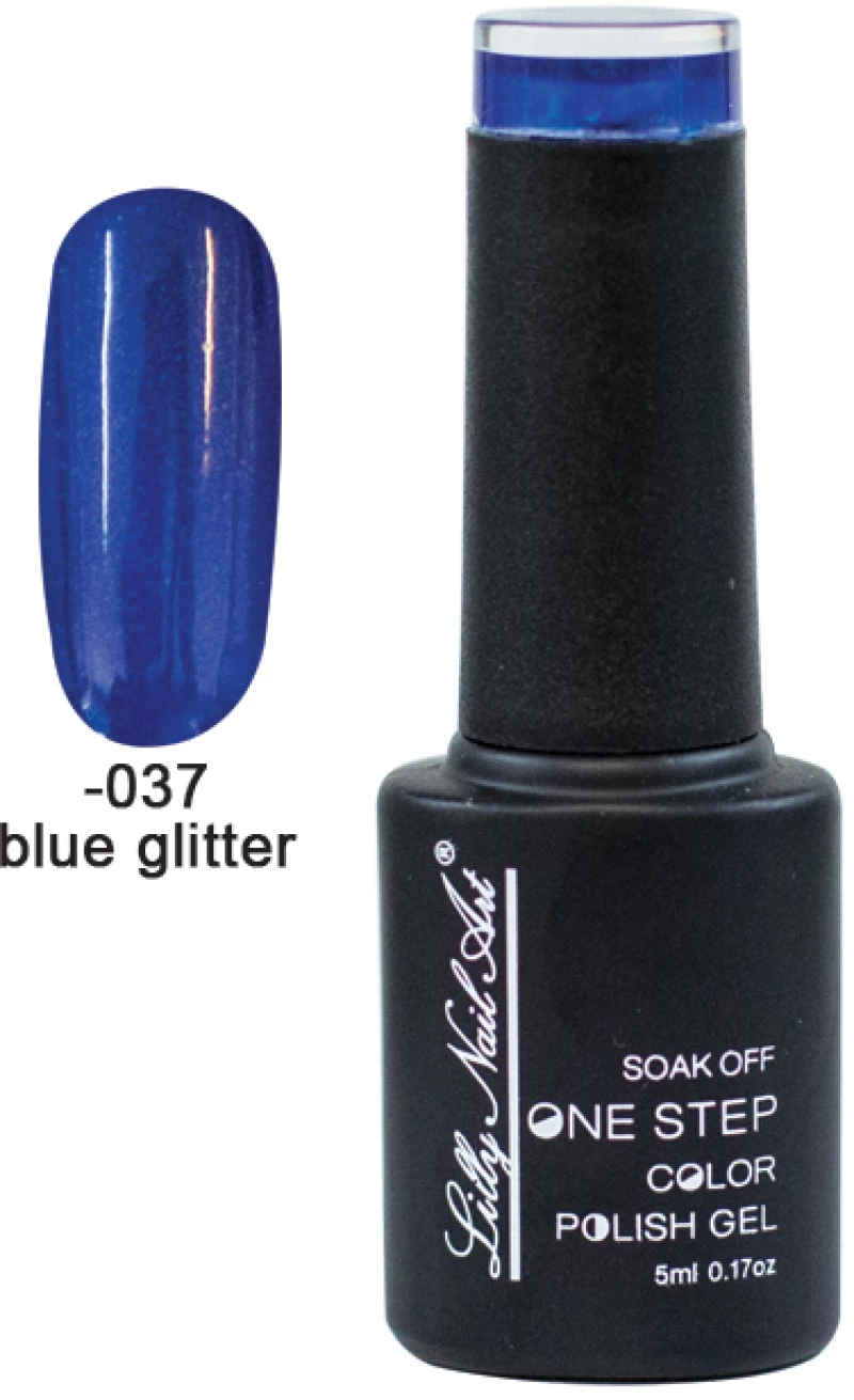 Ημιμόνιμο μανό one step 5ml - Blue glitter [40504002-037]