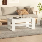 vidaXL Τραπεζάκι Σαλονιού Λευκό 102 x 55 x 45 εκ. από Επεξεργ. Ξύλο N/A Λευκό