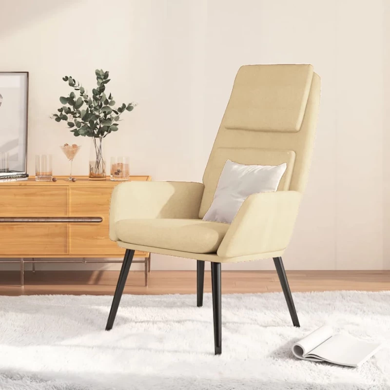 vidaXL Πολυθρόνα Relax Κρεμ Υφασμάτινη  Κρεμ