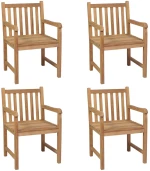 vidaXL Καρέκλες Κήπου 4 τεμ. από Μασίφ Ξύλο Teak N/A Καφέ