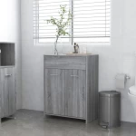 vidaXL Ντουλάπι Μπάνιου Γκρι Sonoma 60x33x80 εκ. Επεξεργασμένο Ξύλο N/A Γκρι