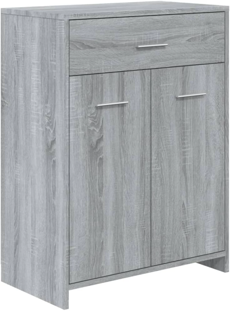 vidaXL Ντουλάπι Μπάνιου Γκρι Sonoma 60x33x80 εκ. Επεξεργασμένο Ξύλο N/A Γκρι