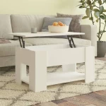vidaXL Τραπεζάκι Σαλονιού Λευκό 79 x 49 x 41 εκ. Επεξεργασμένο Ξύλο N/A Λευκό