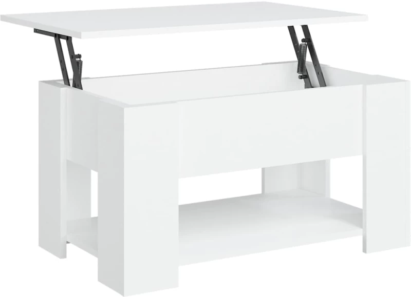 vidaXL Τραπεζάκι Σαλονιού Λευκό 79 x 49 x 41 εκ. Επεξεργασμένο Ξύλο N/A Λευκό