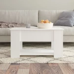 vidaXL Τραπεζάκι Σαλονιού Λευκό 79 x 49 x 41 εκ. Επεξεργασμένο Ξύλο N/A Λευκό