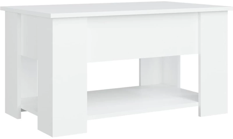 vidaXL Τραπεζάκι Σαλονιού Λευκό 79 x 49 x 41 εκ. Επεξεργασμένο Ξύλο N/A Λευκό
