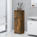 vidaXL Ντουλάπι Μπάνιου Καπνιστή Δρυς 30x30x95 εκ. Επεξεργασμένο Ξύλο N/A Καφέ