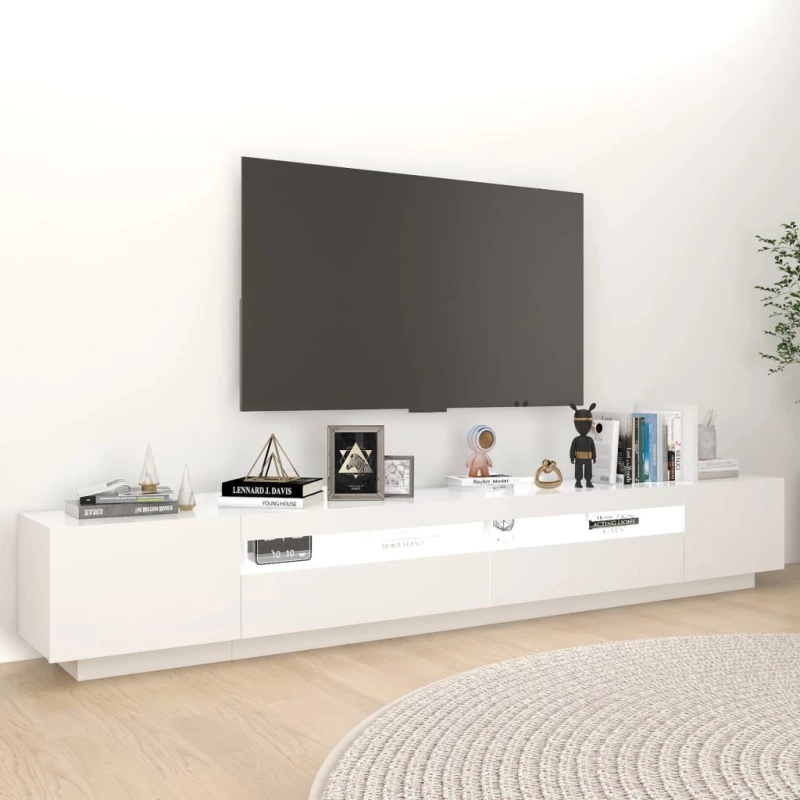 vidaXL Έπιπλο Τηλεόρασης με LED Λευκό 260 x 35 x 40 εκ. N/A Λευκό