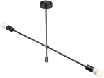 Φωτιστικό οροφής δίφωτο PWL-1157 pakoworld E27 μαύρο 90x90x55εκ