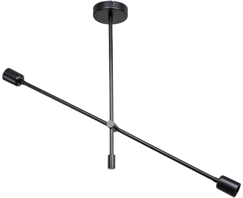Φωτιστικό οροφής δίφωτο PWL-1157 pakoworld E27 μαύρο 90x90x55εκ