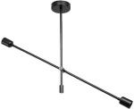 Φωτιστικό οροφής δίφωτο PWL-1157 pakoworld E27 μαύρο 90x90x55εκ