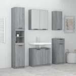 vidaXL Σετ Επίπλων Μπάνιου 5 Τεμαχίων Γκρι Sonoma Επεξεργασμένο Ξύλο N/A Γκρι