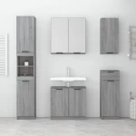 vidaXL Σετ Επίπλων Μπάνιου 5 Τεμαχίων Γκρι Sonoma Επεξεργασμένο Ξύλο N/A Γκρι