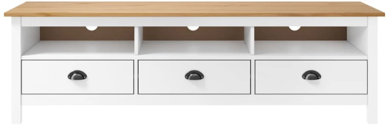 vidaXL Έπιπλο Τηλεόρασης Hill Range Λευκό 158x40x47 εκ. Ξύλο Πεύκου N/A Λευκό