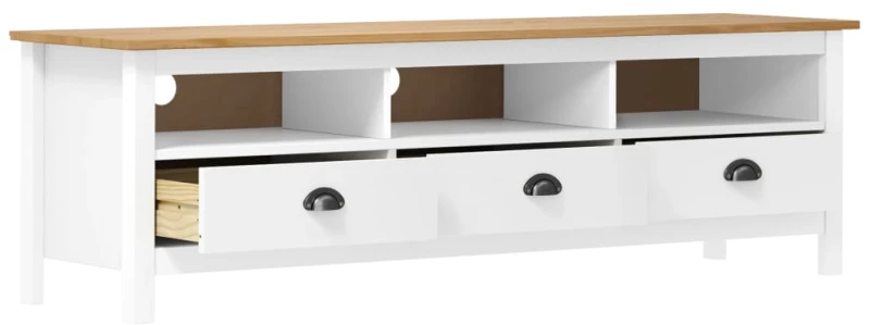 vidaXL Έπιπλο Τηλεόρασης Hill Range Λευκό 158x40x47 εκ. Ξύλο Πεύκου N/A Λευκό