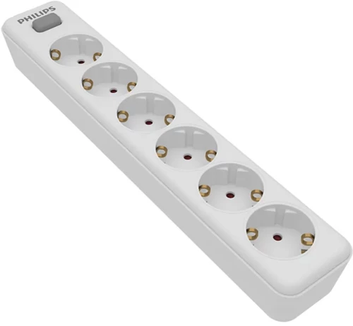 PHILIPS πολύπριζο SPN1162WA, 6x schuko 16A, 2m, λευκό