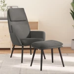 vidaXL Πολυθρόνα Relax Ανοιχτό Γκρι Υφασμάτινη με Σκαμπό  Γκρι