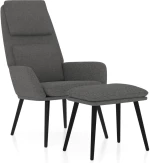 vidaXL Πολυθρόνα Relax Ανοιχτό Γκρι Υφασμάτινη με Σκαμπό  Γκρι