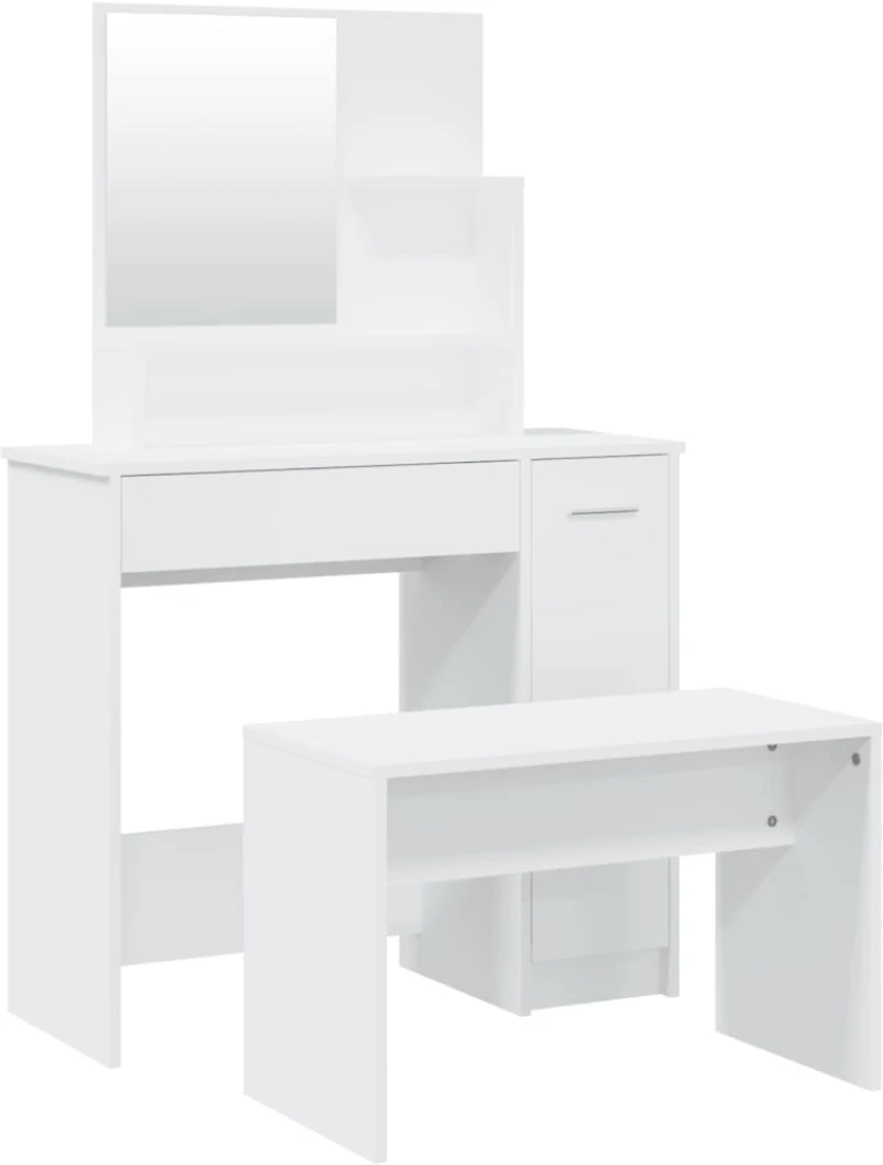vidaXL Μπουντουάρ Σετ Σετ Λευκό 86,5 x 35 x 136 εκ. N/A Λευκό
