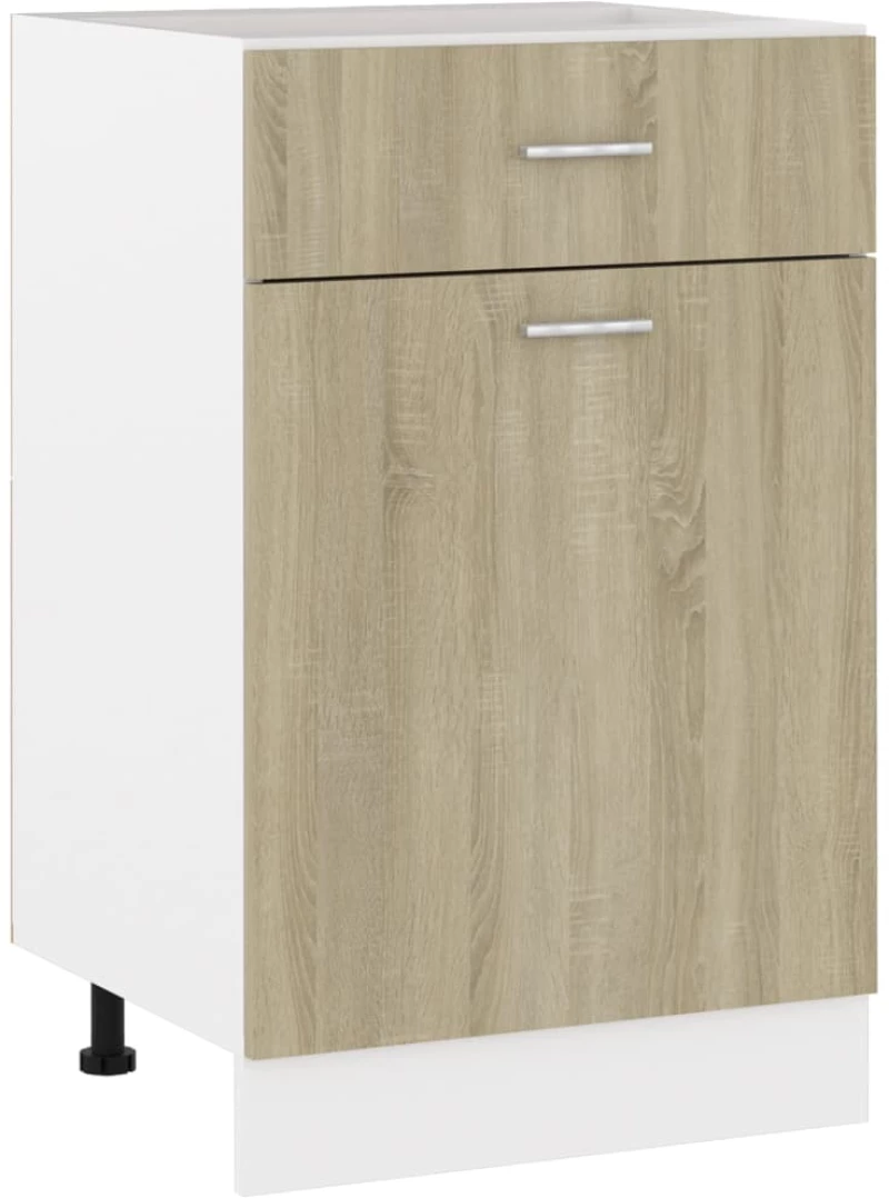 vidaXL Ντουλάπι με Συρτάρι Sonoma Δρυς 50x46x81,5 εκ. Μοριοσανίδα  Καφέ
