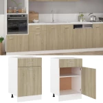 vidaXL Ντουλάπι με Συρτάρι Sonoma Δρυς 50x46x81,5 εκ. Μοριοσανίδα  Καφέ