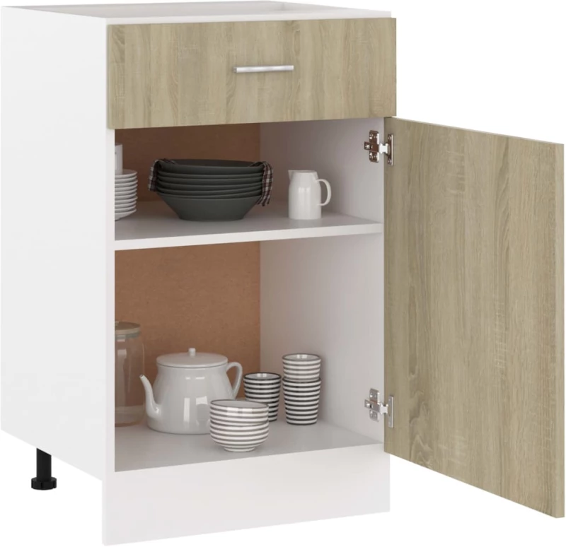 vidaXL Ντουλάπι με Συρτάρι Sonoma Δρυς 50x46x81,5 εκ. Μοριοσανίδα  Καφέ