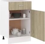 vidaXL Ντουλάπι με Συρτάρι Sonoma Δρυς 50x46x81,5 εκ. Μοριοσανίδα  Καφέ