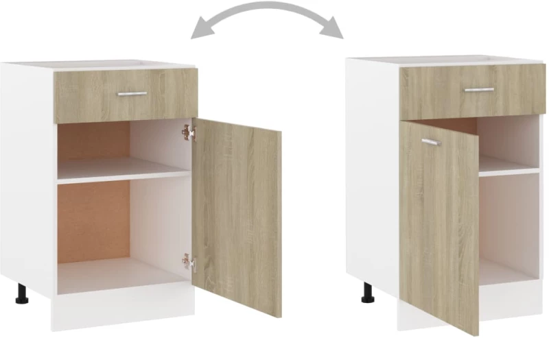 vidaXL Ντουλάπι με Συρτάρι Sonoma Δρυς 50x46x81,5 εκ. Μοριοσανίδα  Καφέ