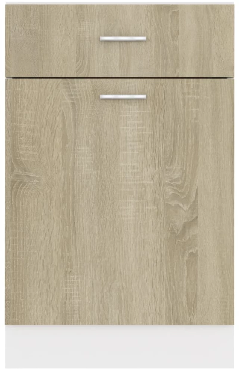 vidaXL Ντουλάπι με Συρτάρι Sonoma Δρυς 50x46x81,5 εκ. Μοριοσανίδα  Καφέ