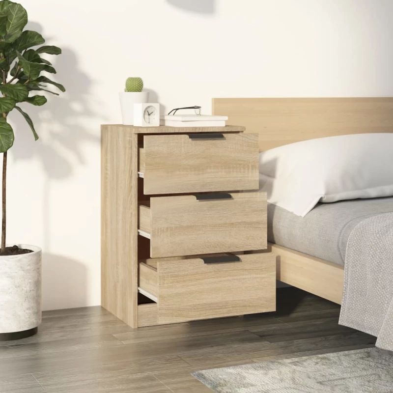 vidaXL Κομοδίνα 2 τεμ. Sonoma Δρυς 40 x 36 x 65 εκ. N/A Καφέ