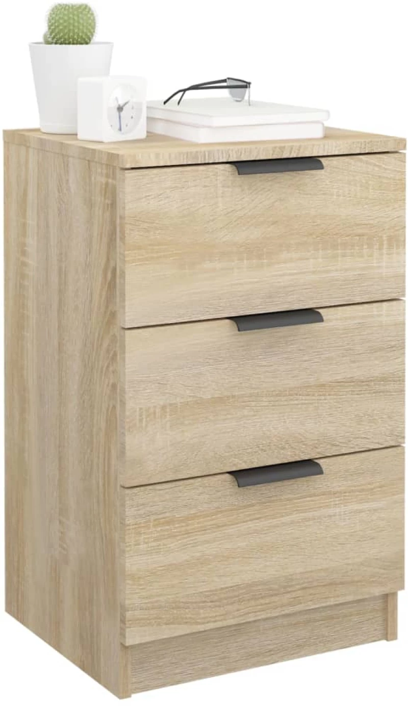 vidaXL Κομοδίνα 2 τεμ. Sonoma Δρυς 40 x 36 x 65 εκ. N/A Καφέ