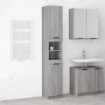 vidaXL Ντουλάπι Μπάνιου Γκρι Sonoma 32x34x188,5 εκ. Επεξεργασμένο Ξύλο N/A Γκρι