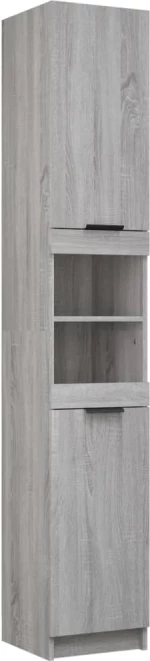 vidaXL Ντουλάπι Μπάνιου Γκρι Sonoma 32x34x188,5 εκ. Επεξεργασμένο Ξύλο N/A Γκρι