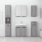 vidaXL Ντουλάπι Μπάνιου Γκρι Sonoma 32x34x188,5 εκ. Επεξεργασμένο Ξύλο N/A Γκρι