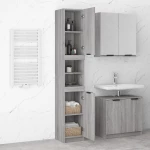 vidaXL Ντουλάπι Μπάνιου Γκρι Sonoma 32x34x188,5 εκ. Επεξεργασμένο Ξύλο N/A Γκρι