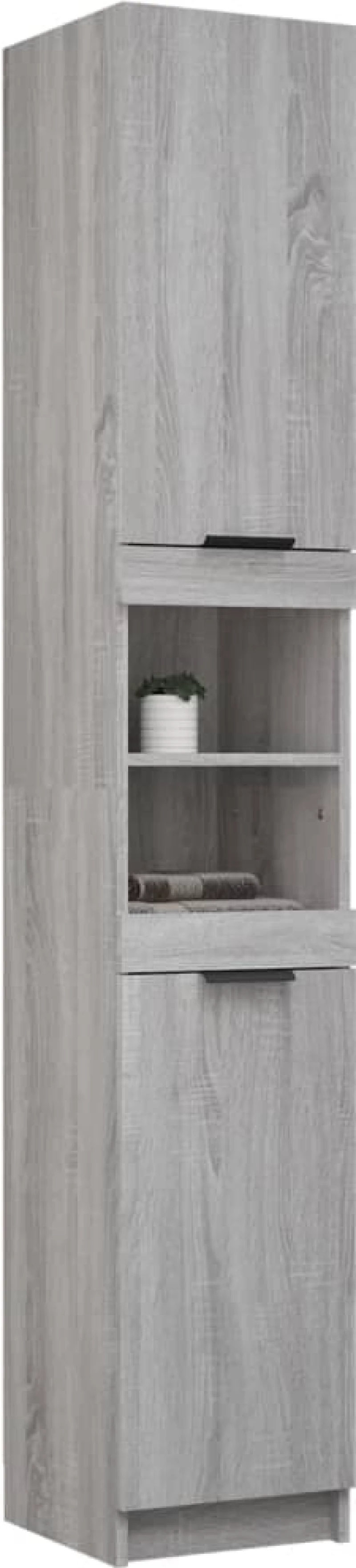vidaXL Ντουλάπι Μπάνιου Γκρι Sonoma 32x34x188,5 εκ. Επεξεργασμένο Ξύλο N/A Γκρι