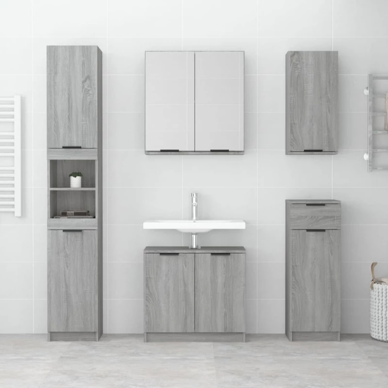 vidaXL Ντουλάπι Μπάνιου Επιτοίχιο Γκρι sonoma 32 x 20 x 67 εκ. N/A Γκρι
