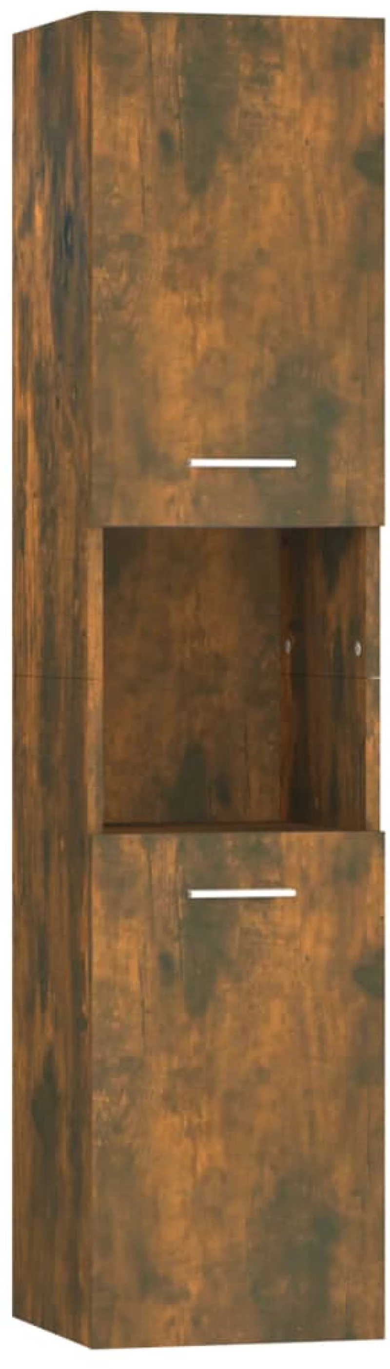 vidaXL Ντουλάπι Μπάνιου Καπνιστή Δρυς 30x30x130 εκ. Επεξεργασμένο Ξύλο N/A Καφέ