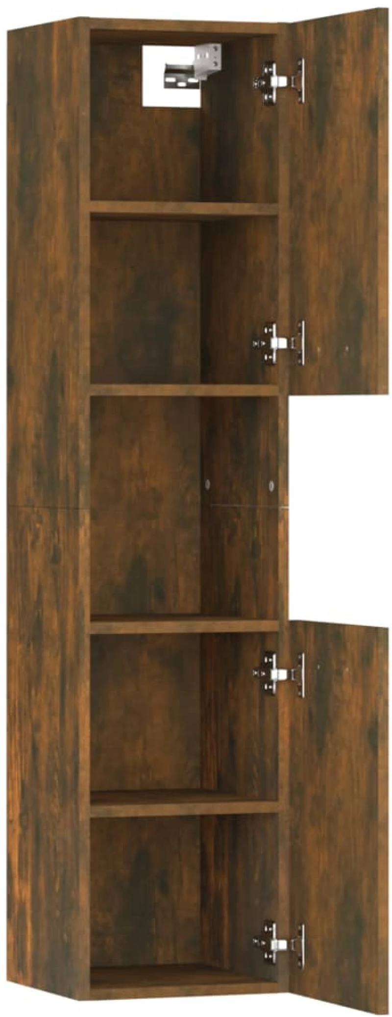 vidaXL Ντουλάπι Μπάνιου Καπνιστή Δρυς 30x30x130 εκ. Επεξεργασμένο Ξύλο N/A Καφέ