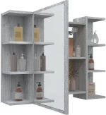 vidaXL Ντουλάπι Καθρέπτης Μπάνιου Γκρι Sonoma 80x20,5x64 εκ Επεξ. Ξύλο N/A Γκρι