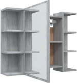 vidaXL Ντουλάπι Καθρέπτης Μπάνιου Γκρι Sonoma 80x20,5x64 εκ Επεξ. Ξύλο N/A Γκρι